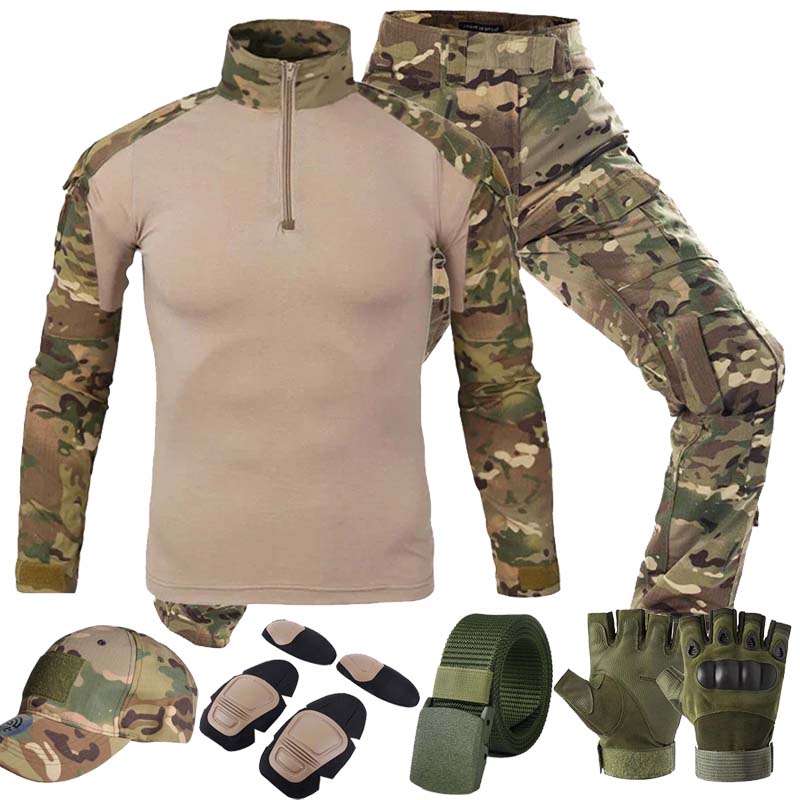 Tactical Military Shirt Cargo - MC Pakaian Taktis Luar Ruangan Seragam