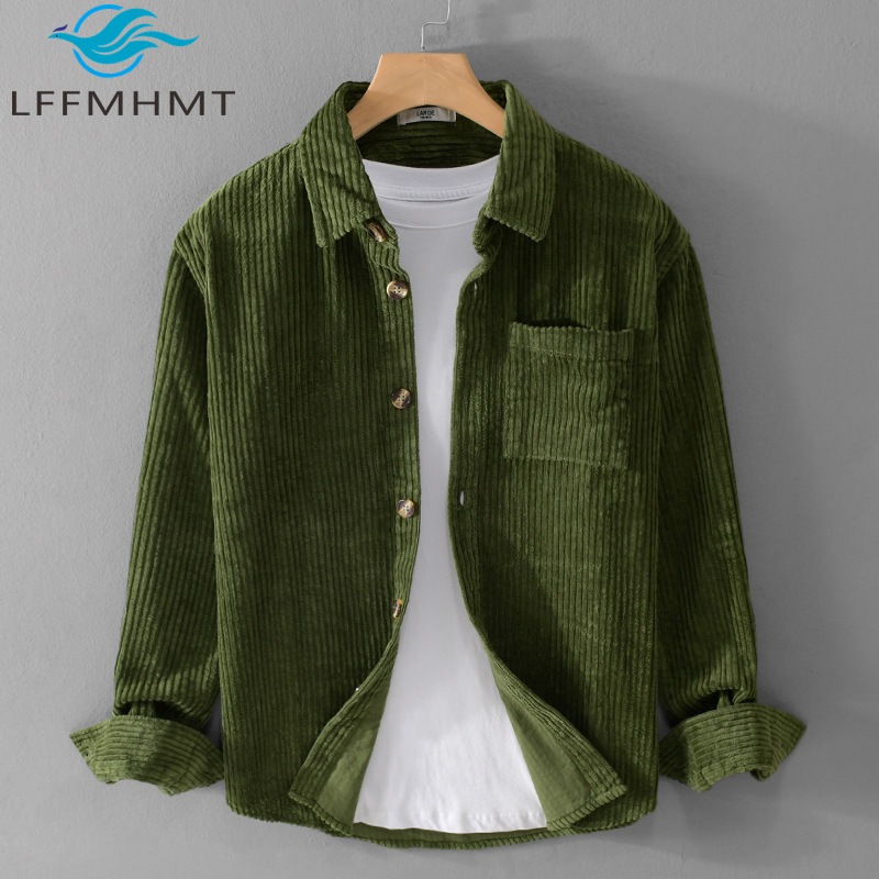 Corduroy Button Up Shirt Men - Kemeja Corduroy Pria Baru 2026, Lengan