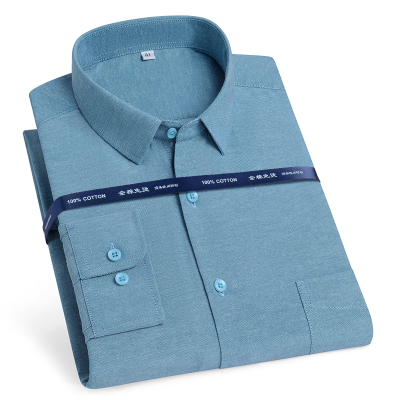 Oxford Cotton Casual Shirt Business - Kemeja Oxford pria, ukuran besar 11XL