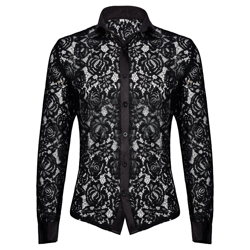 Medieval Gothic Lace Up Pirate Shirt - Kemeja renda pria Abad Pertengahan seksi