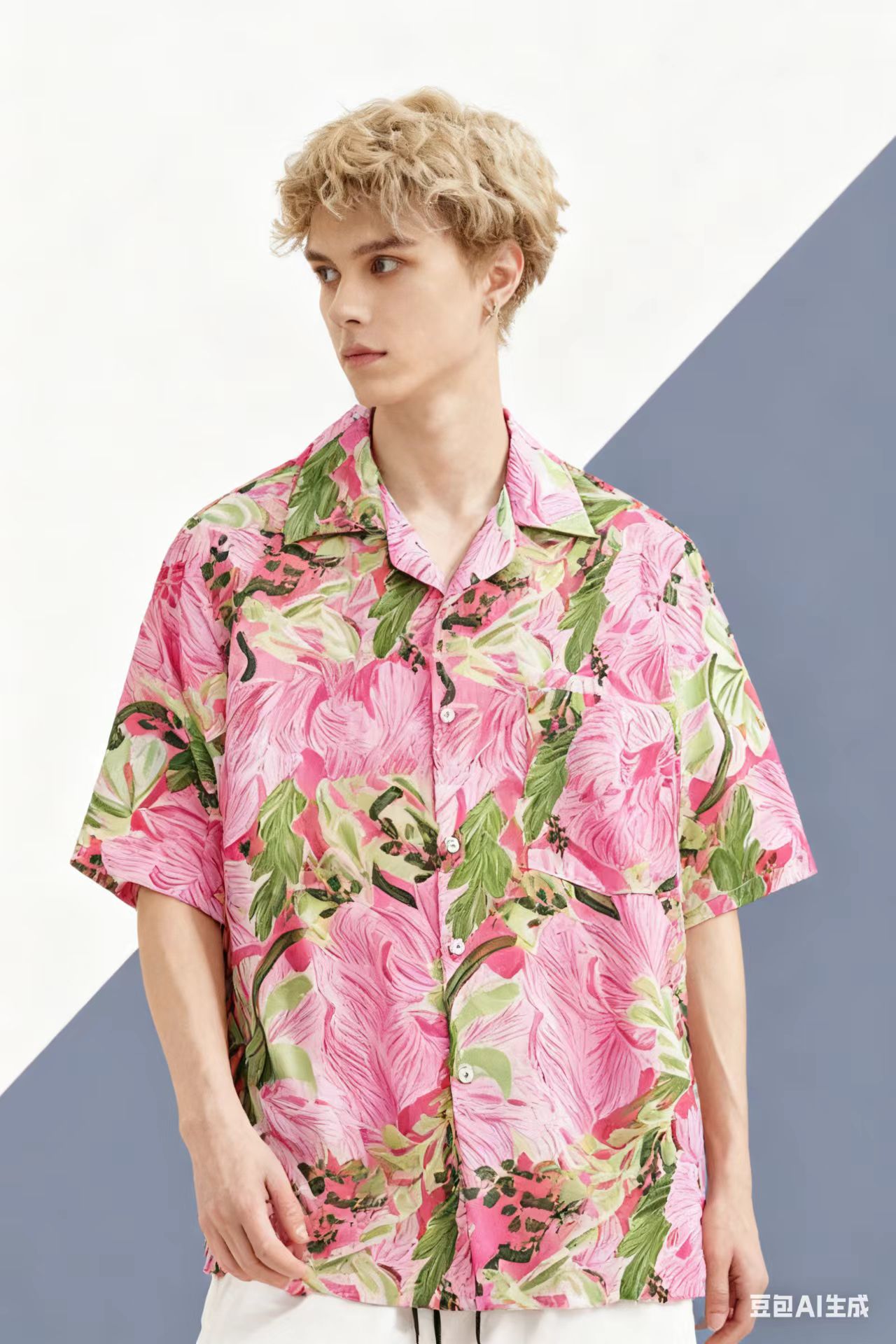 Vintage Hawaiian Floral Shirt - Kemeja Pantai Vintage Blusas Vocation Pink