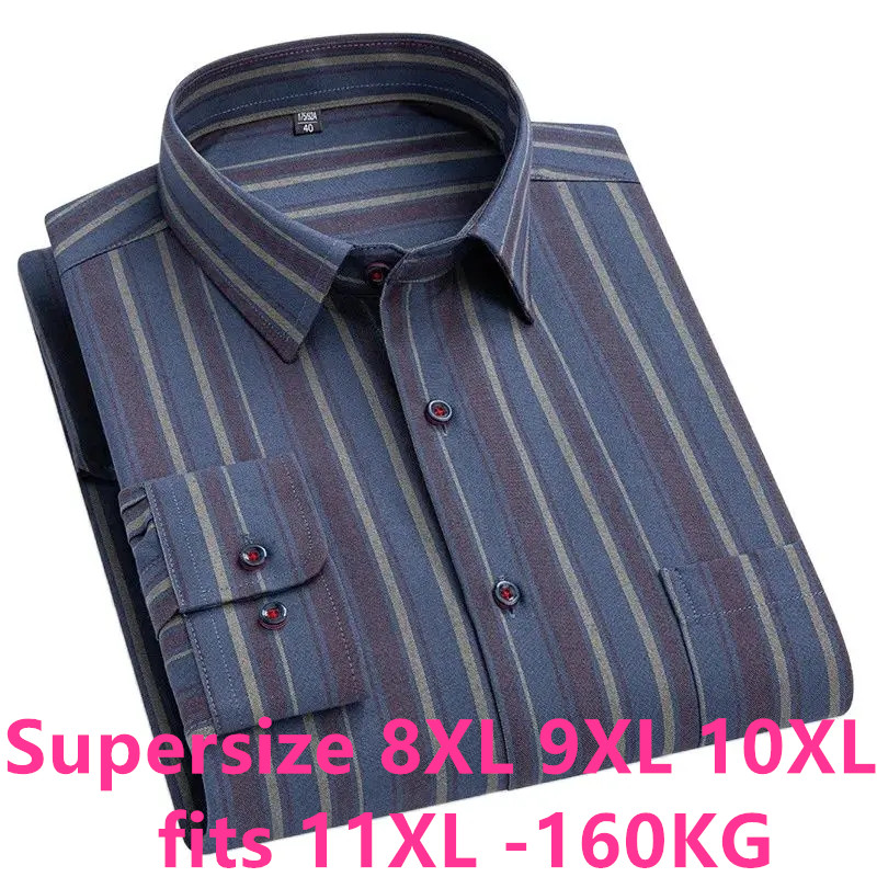 Oxford Cotton Casual Shirt Business - Kemeja lengan panjang untuk pria, kemeja