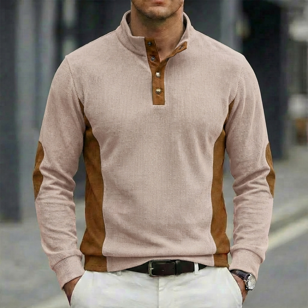 Corduroy Button Up Shirt Men - Kaos Polo Pria Kasual Corduroy Terbaru