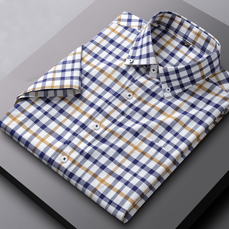 Oxford Cotton Casual Shirt Business - Baju Oxford lengan pendek pria, musim