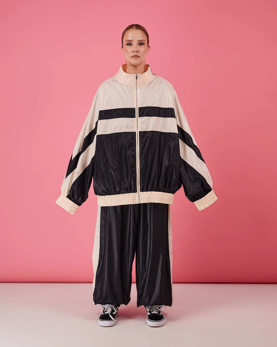 Jackets - Setelan Olahraga Wanita Satin Asetat Kerah