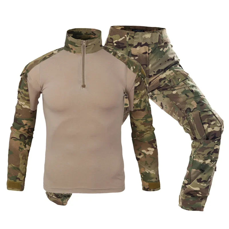 Tactical Military Shirt Cargo - Setelan Seragam Tempur Taktis Pria Hitam,