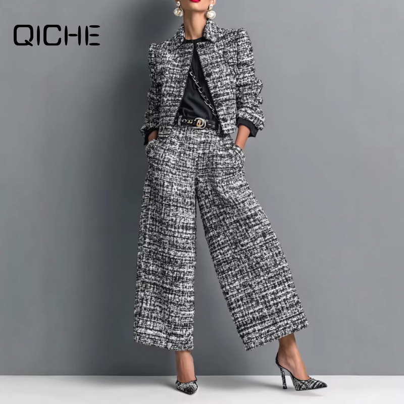 Jackets - QICHE Setelan Wanita Eropa Terbaru 2026,