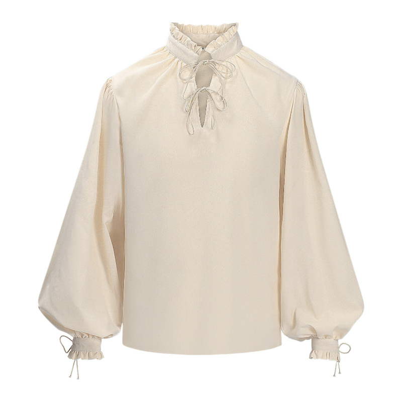 Medieval Gothic Lace Up Pirate Shirt - Kemeja Bajak Laut Abad Pertengahan Renaissance
