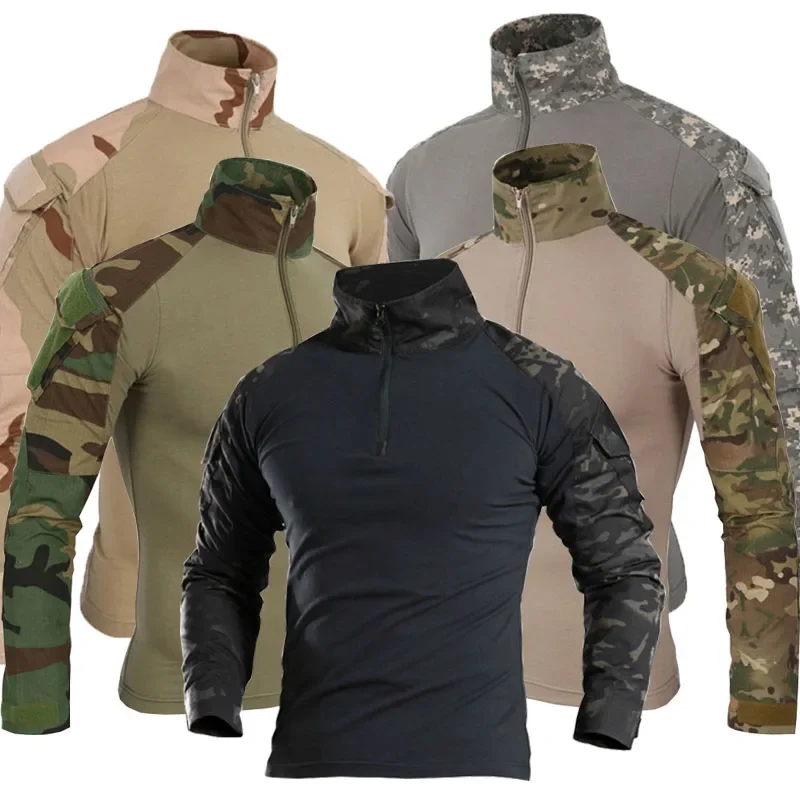 Tactical Military Shirt Cargo - Kemeja tempur Camo kargo atasan olahraga