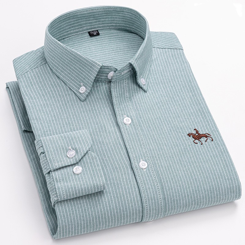 Oxford Cotton Casual Shirt Business - Kemeja Oxford 100% katun lengan panjang