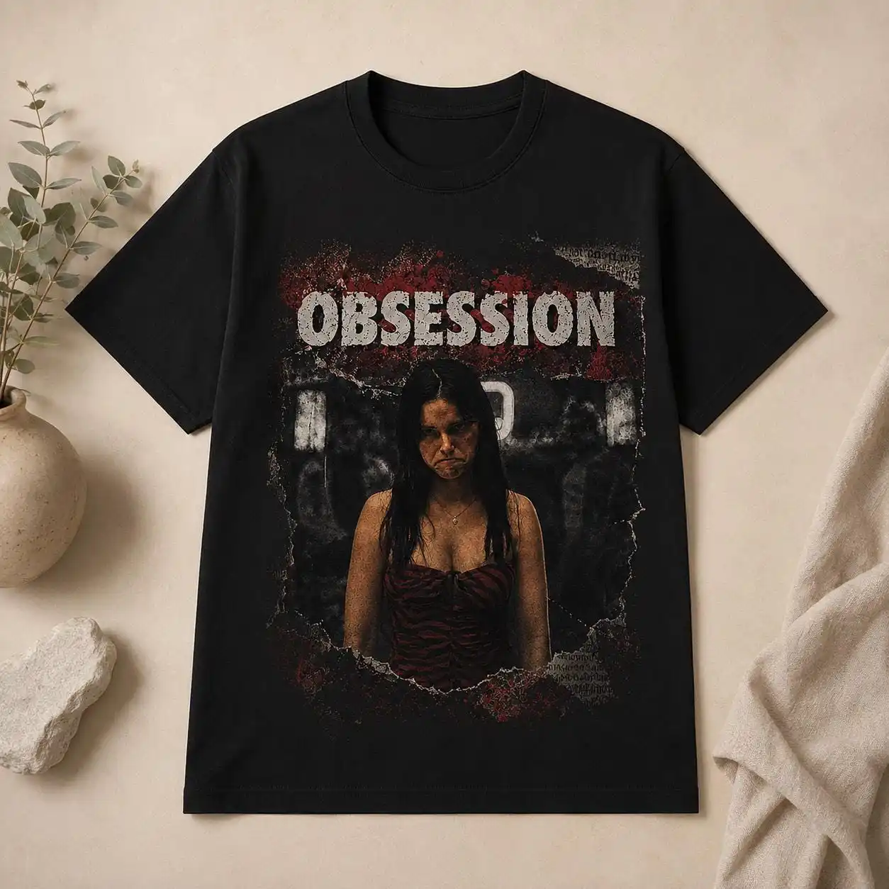 Acid Wash Vintage Graphic T Shirt - Kaos Grafis Obsession, Kaos Horor Vintage