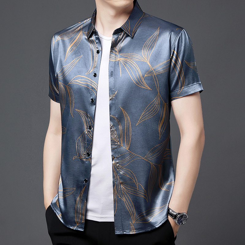 Mens Satin Silk Dress Shirt - Pakaian Sutra Pria Musim Panas 2022
