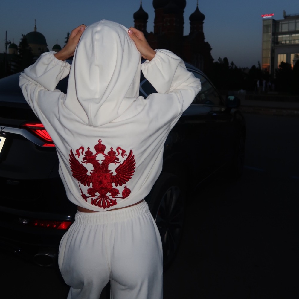 Jackets - Setelan Hoodie Celana Bordir Gaya Jalanan