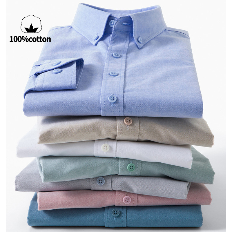 Mandarin Collar Formal Shirt Slim Fit - Kemeja Oxford Pria 100% Katun -
