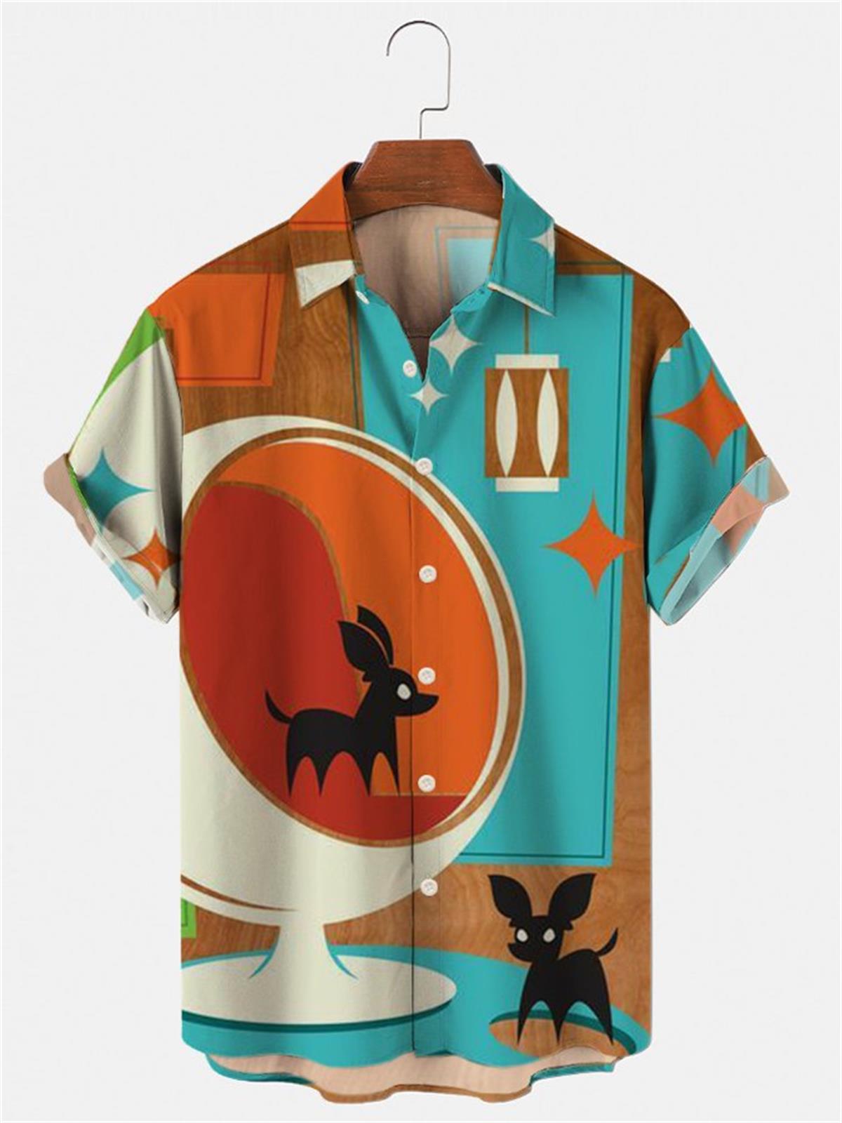 Vintage Hawaiian Floral Shirt - Kaos Hawaii Pria, Kemeja Bunga 3D,