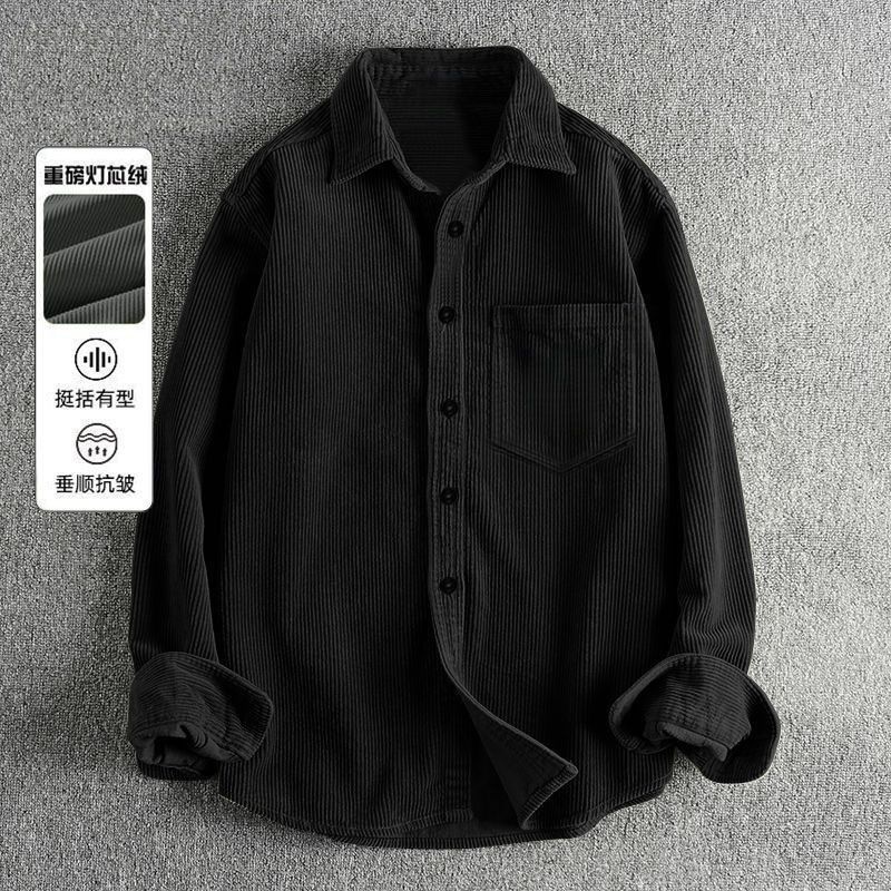 Kemeja Pria Musim Gugur Bahan  - Corduroy Button Up Shirt Men ulasan dan harga