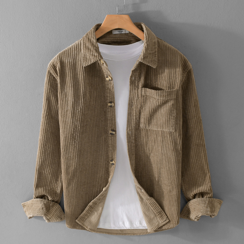 Kemeja Corduroy Pria Baru 2026 - Corduroy Button Up Shirt Men ulasan dan harga