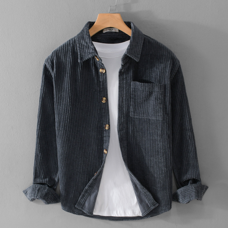 Kemeja Corduroy Pria Baru 2026 - Corduroy Button Up Shirt Men ulasan dan harga