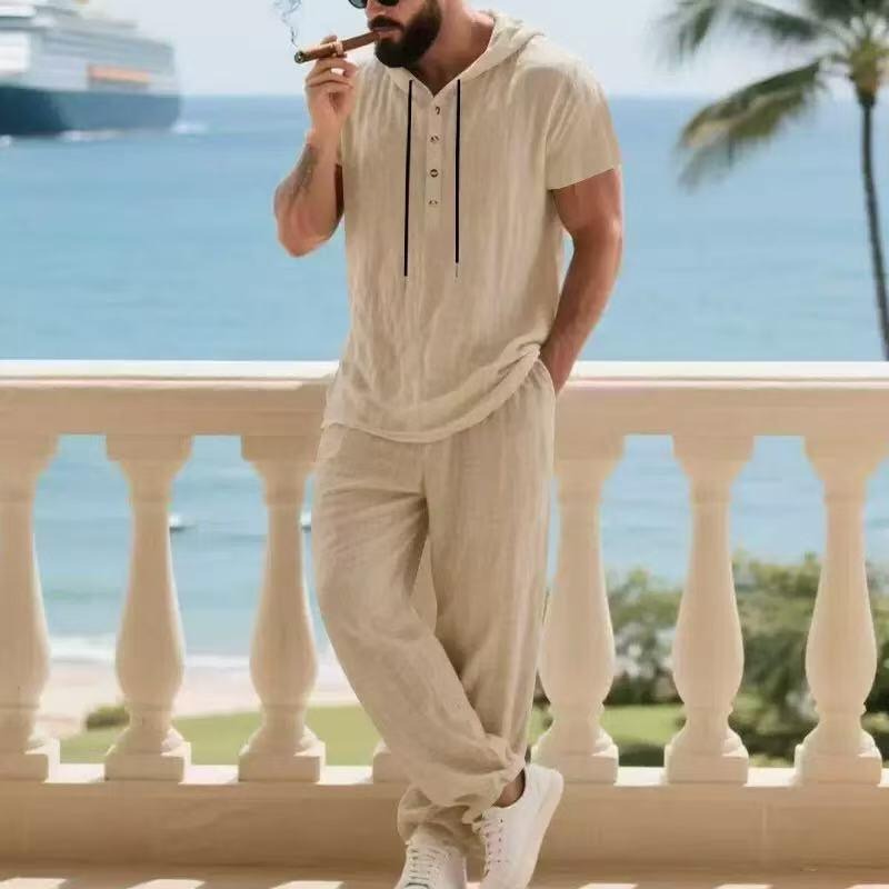 Setelan Dua Potong Kemeja Leng - Mens Linen Shirt Long Sleeve ulasan dan harga