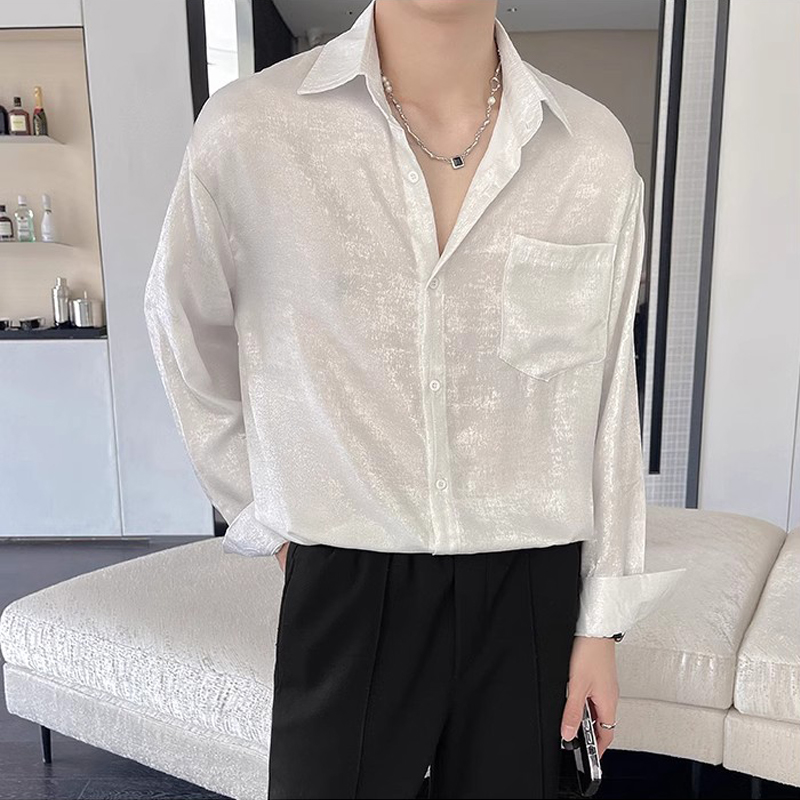 Kemeja Satin Sutra Seksi untuk - Mens Satin Silk Dress Shirt ulasan dan harga