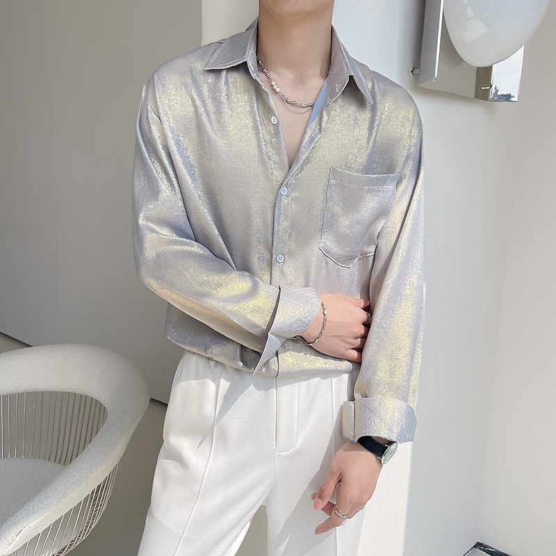 Kemeja Satin Sutra Seksi untuk - Mens Satin Silk Dress Shirt ulasan dan harga