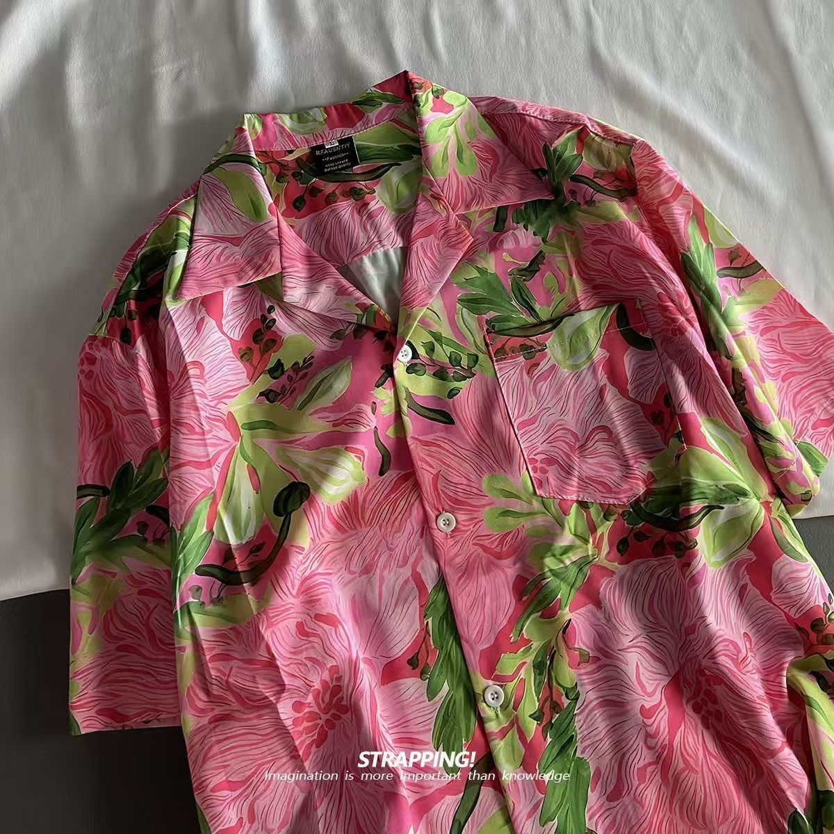 Kemeja Pantai Vintage Blusas V - Vintage Hawaiian Floral Shirt ulasan dan harga