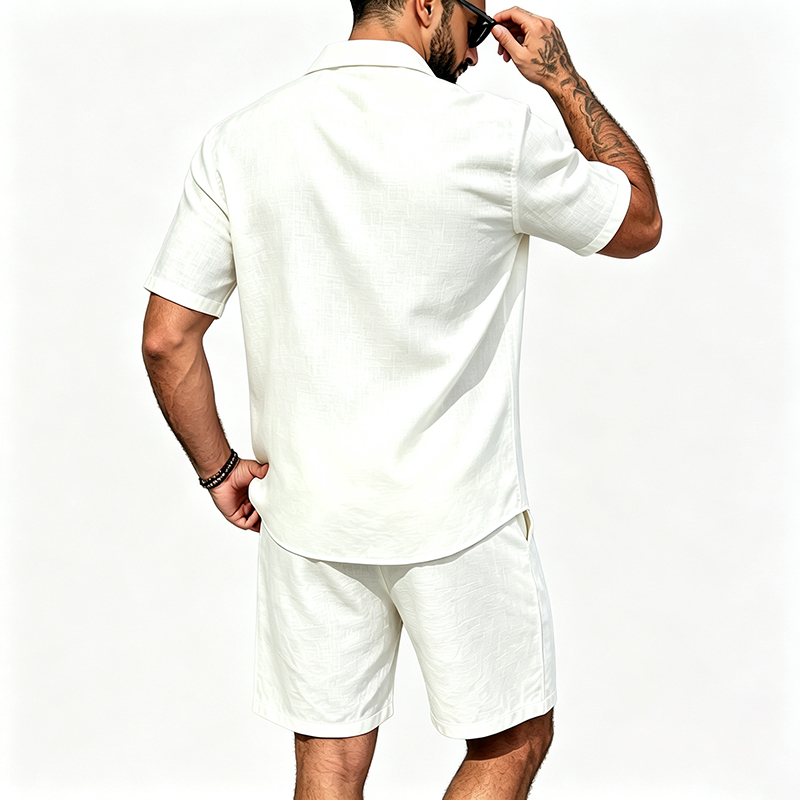 Pakaian Linen Pria Dua Potong  - Mens Linen Shirt Long Sleeve ulasan dan harga