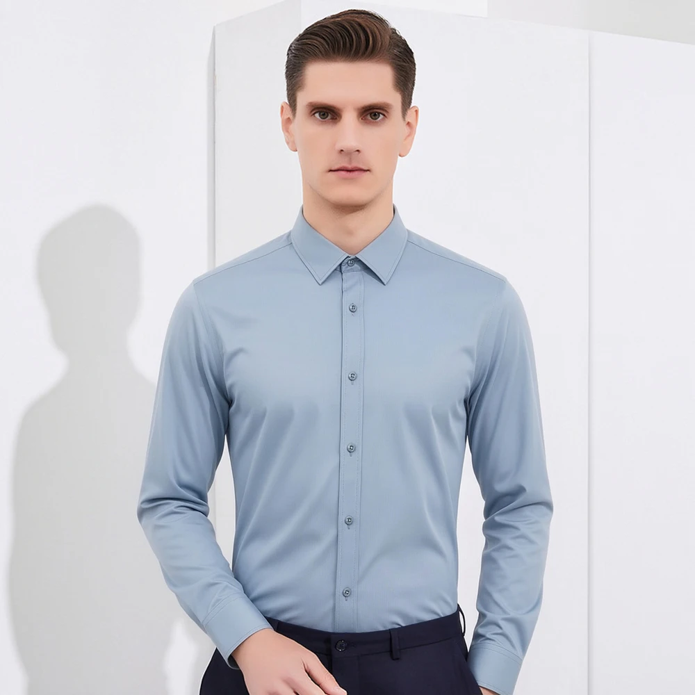 Kemeja Bisnis Pria Anti Kusut  - Breathable Bamboo Fiber Shirt Non Iron ulasan dan harga