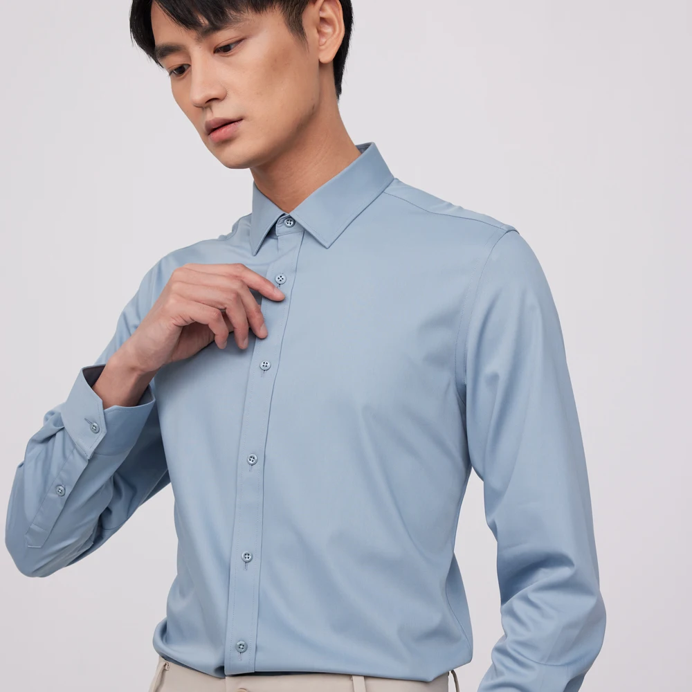 Kemeja Bisnis Pria Anti Kusut  - Breathable Bamboo Fiber Shirt Non Iron ulasan dan harga