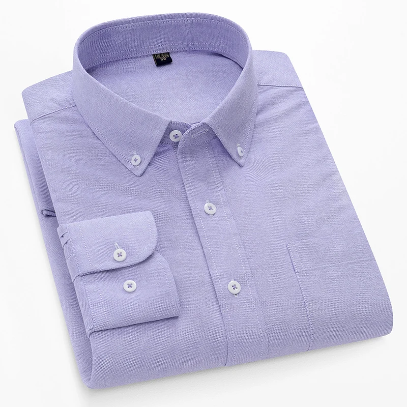 Kemeja lengan panjang pria 100 - Oxford Cotton Casual Shirt Business ulasan dan harga