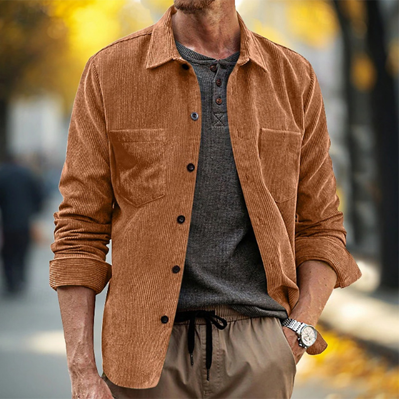 Kemeja Korduroi Vintage Pria S - Corduroy Button Up Shirt Men ulasan dan harga