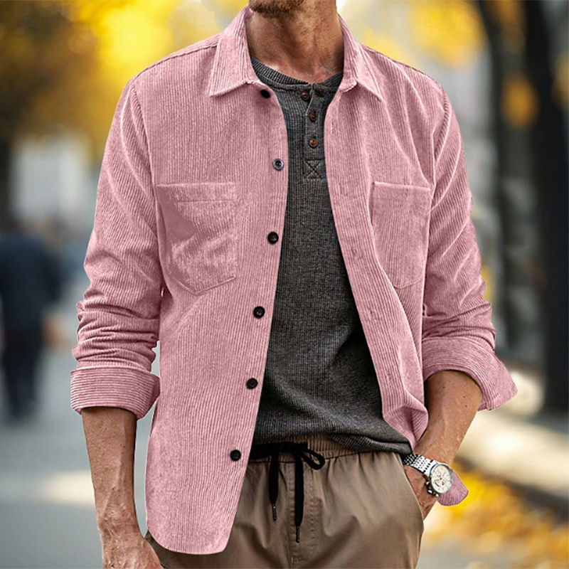 Kemeja Korduroi Vintage Pria S - Corduroy Button Up Shirt Men ulasan dan harga