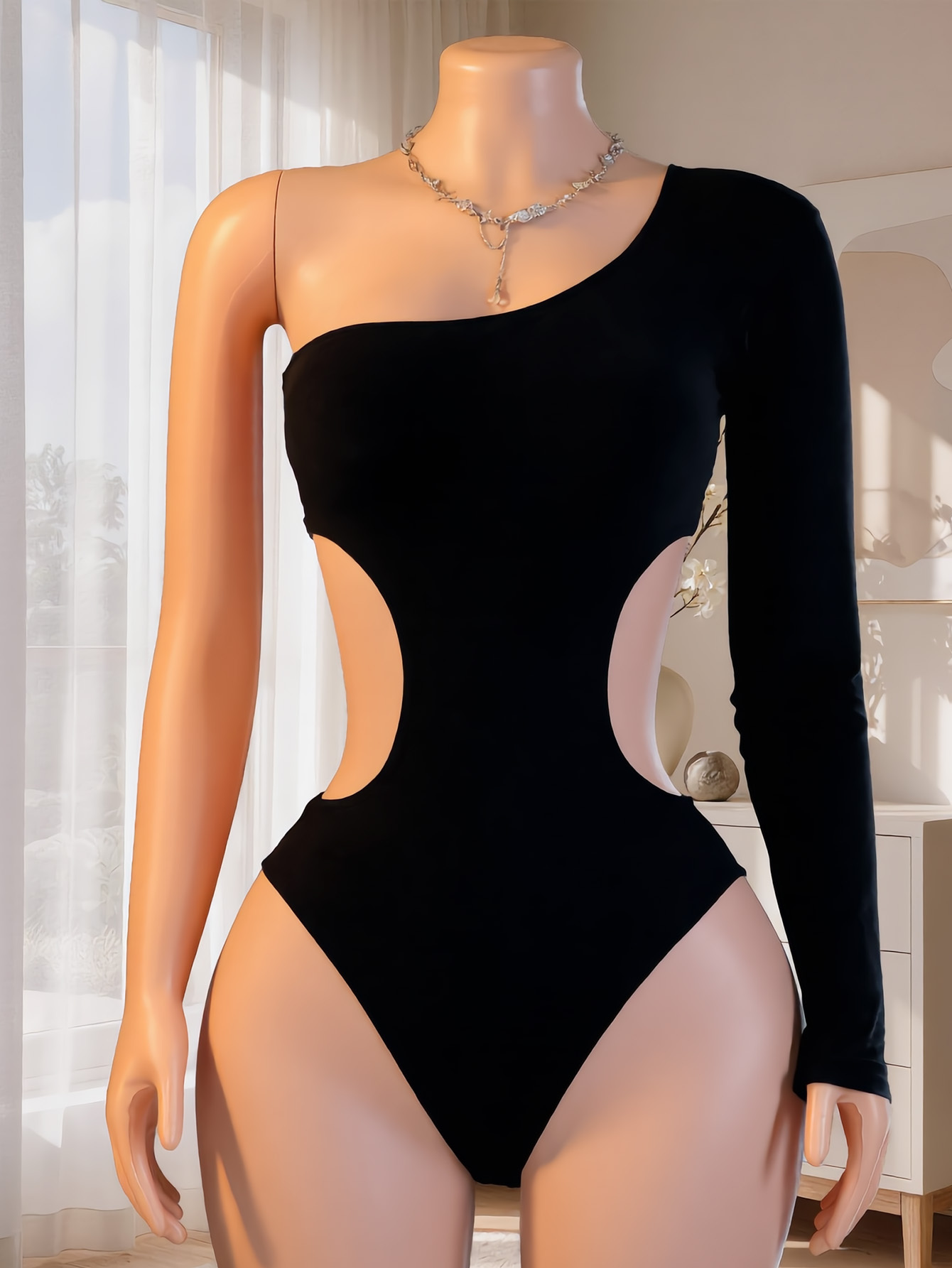 Bodysuit Wanita Satu Bahu Leng - Underwear ulasan dan harga