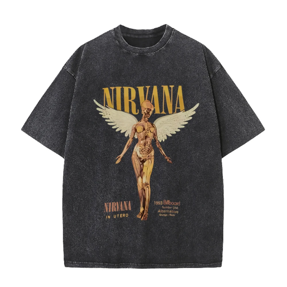 Kaos Oversize Retro Acid Wash  - Acid Wash Vintage Graphic T Shirt ulasan dan harga