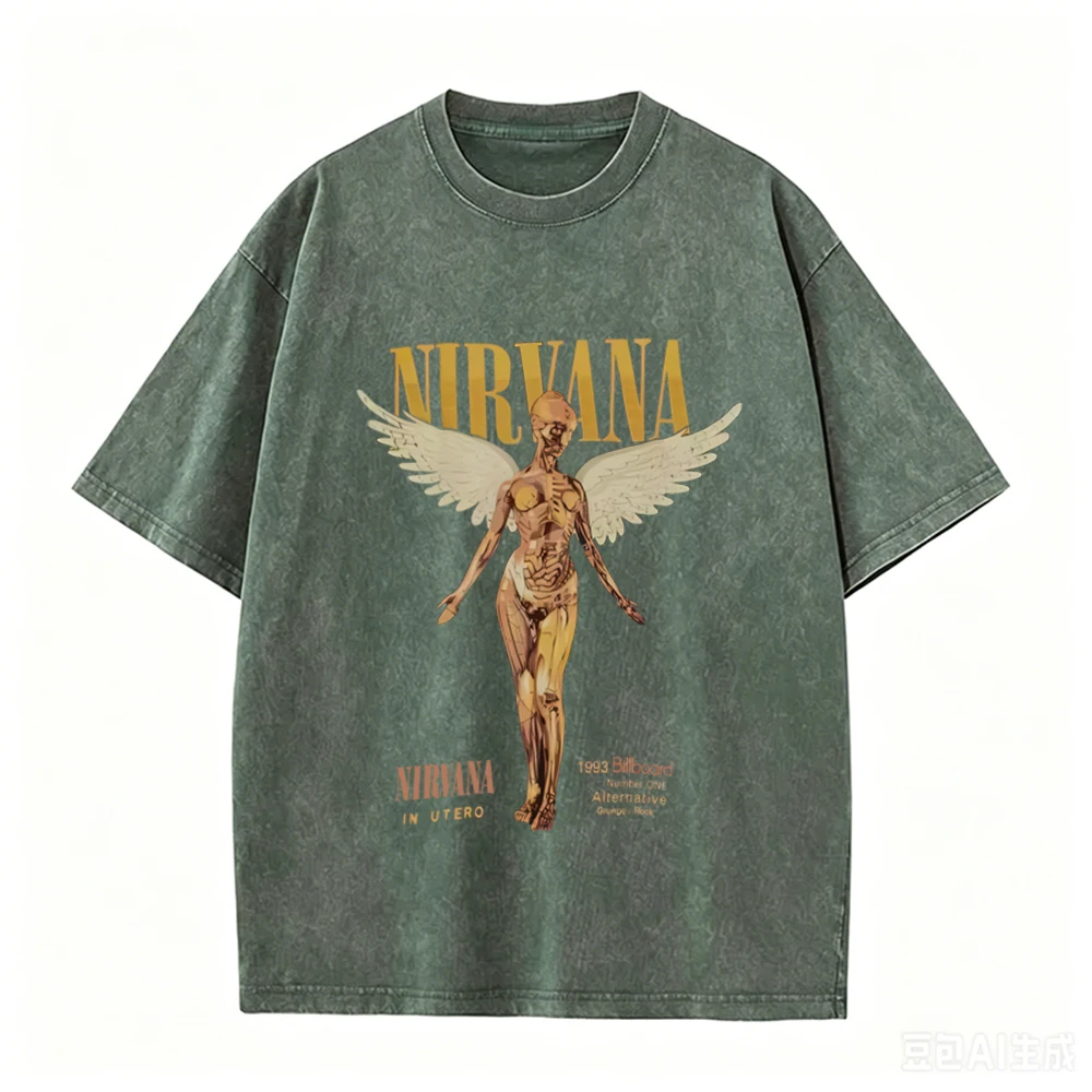 Kaos Oversize Retro Acid Wash  - Acid Wash Vintage Graphic T Shirt ulasan dan harga
