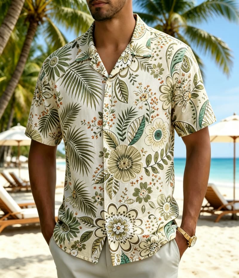 Kemeja Pria Vintage Boho Motif - Vintage Hawaiian Floral Shirt ulasan dan harga