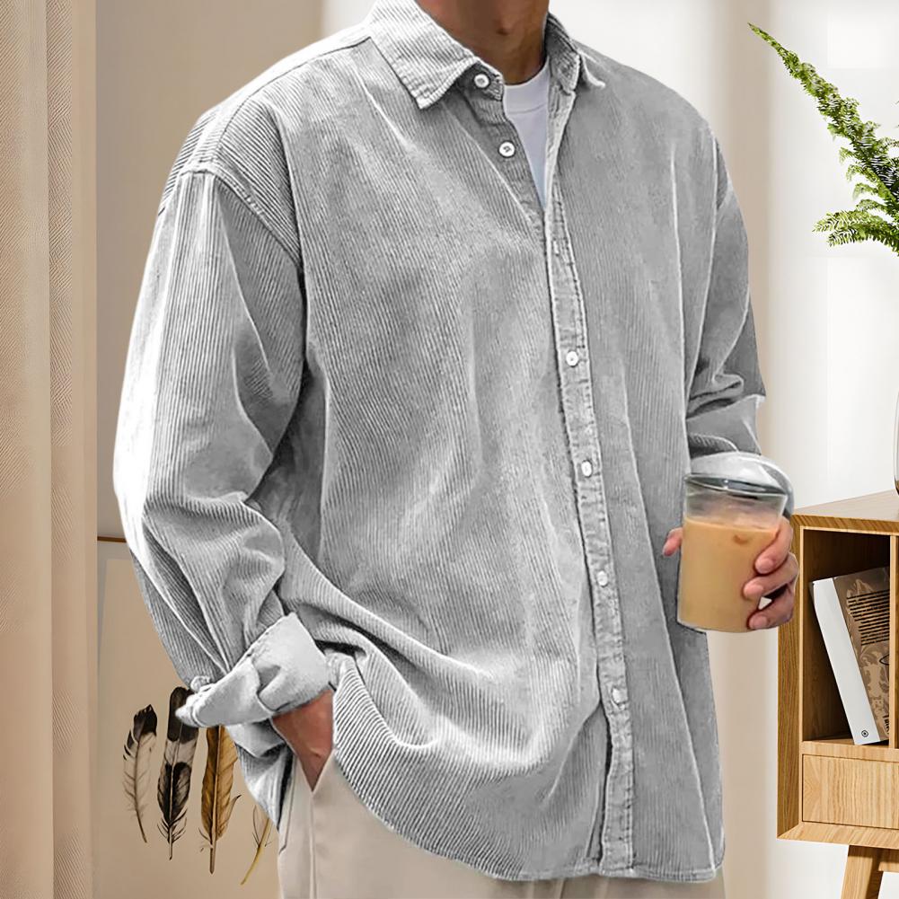Kemeja Pria Kasual Outdoor War - Corduroy Button Up Shirt Men ulasan dan harga