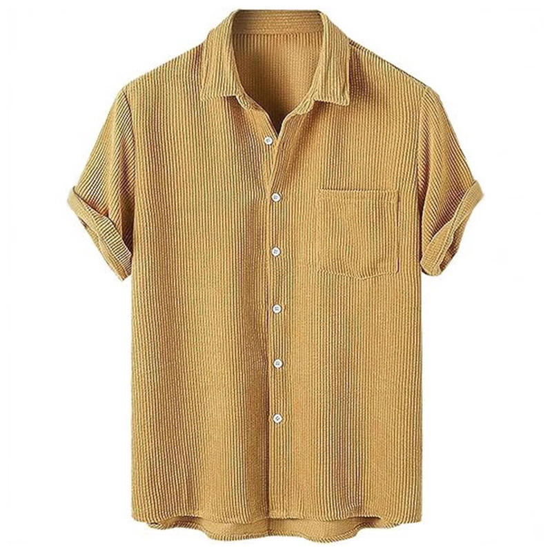 Kemeja Pria Kasual Musim Semi  - Corduroy Button Up Shirt Men ulasan dan harga