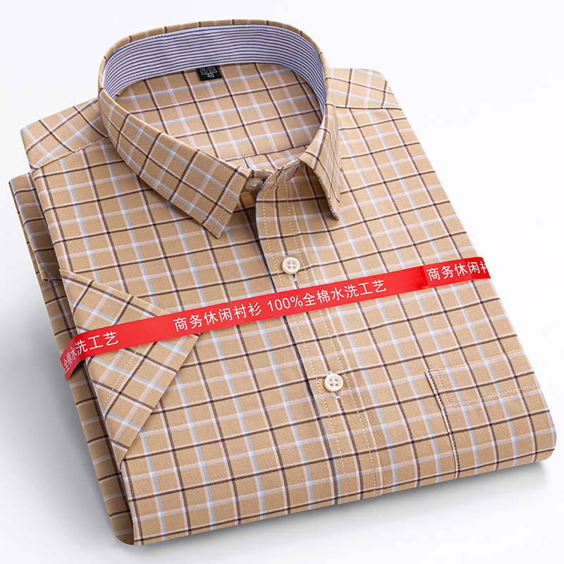 S-7XL musim panas 100% katun O - Oxford Cotton Casual Shirt Business ulasan dan harga
