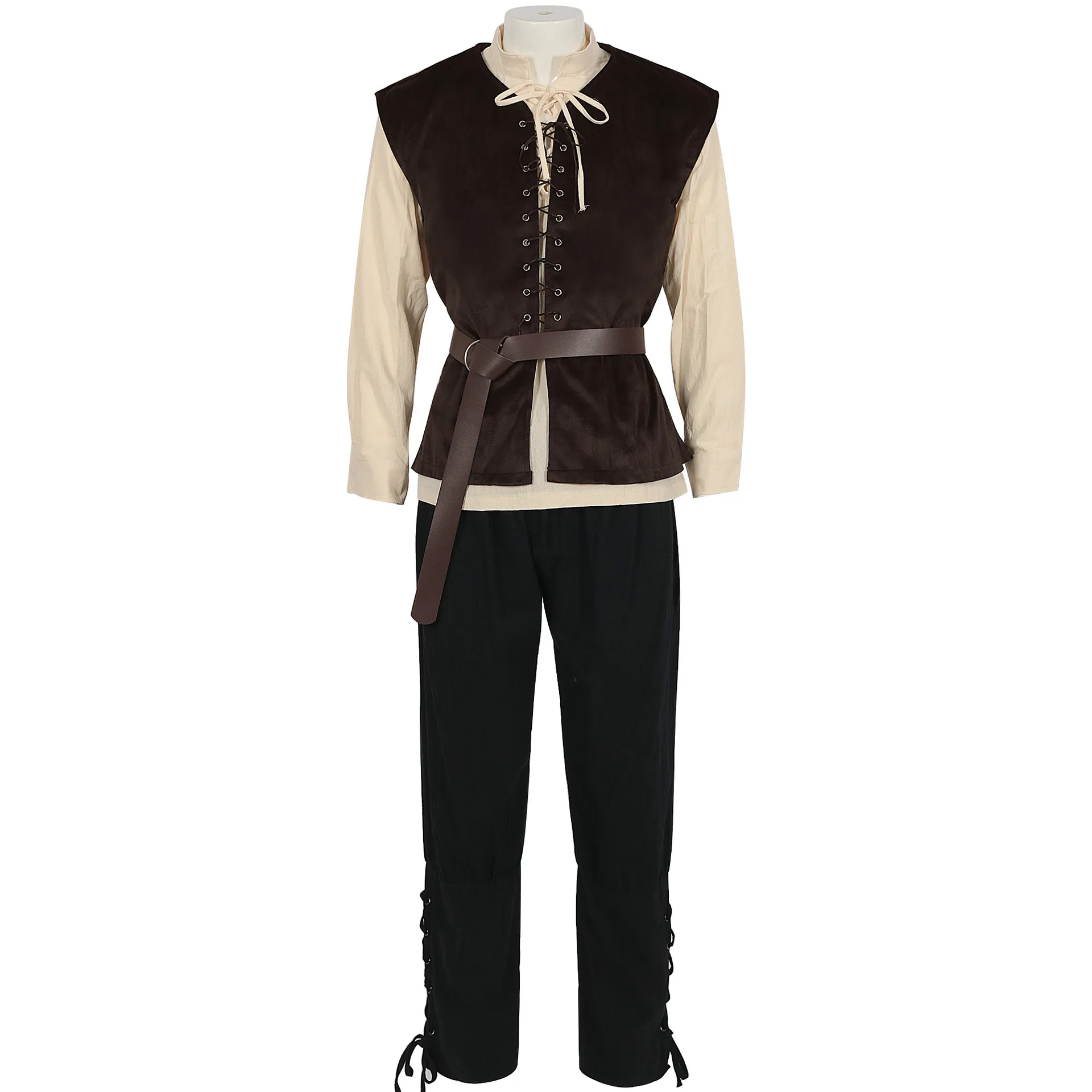 Kemeja Abad Pertengahan Gotik  - Medieval Gothic Lace Up Pirate Shirt ulasan dan harga