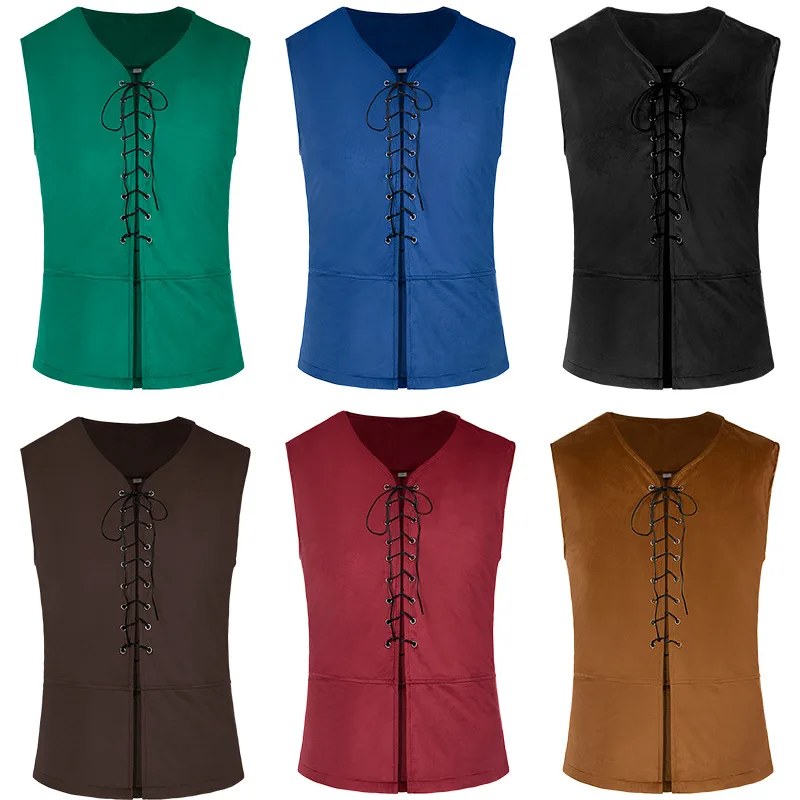 Kemeja Abad Pertengahan Gotik  - Medieval Gothic Lace Up Pirate Shirt ulasan dan harga