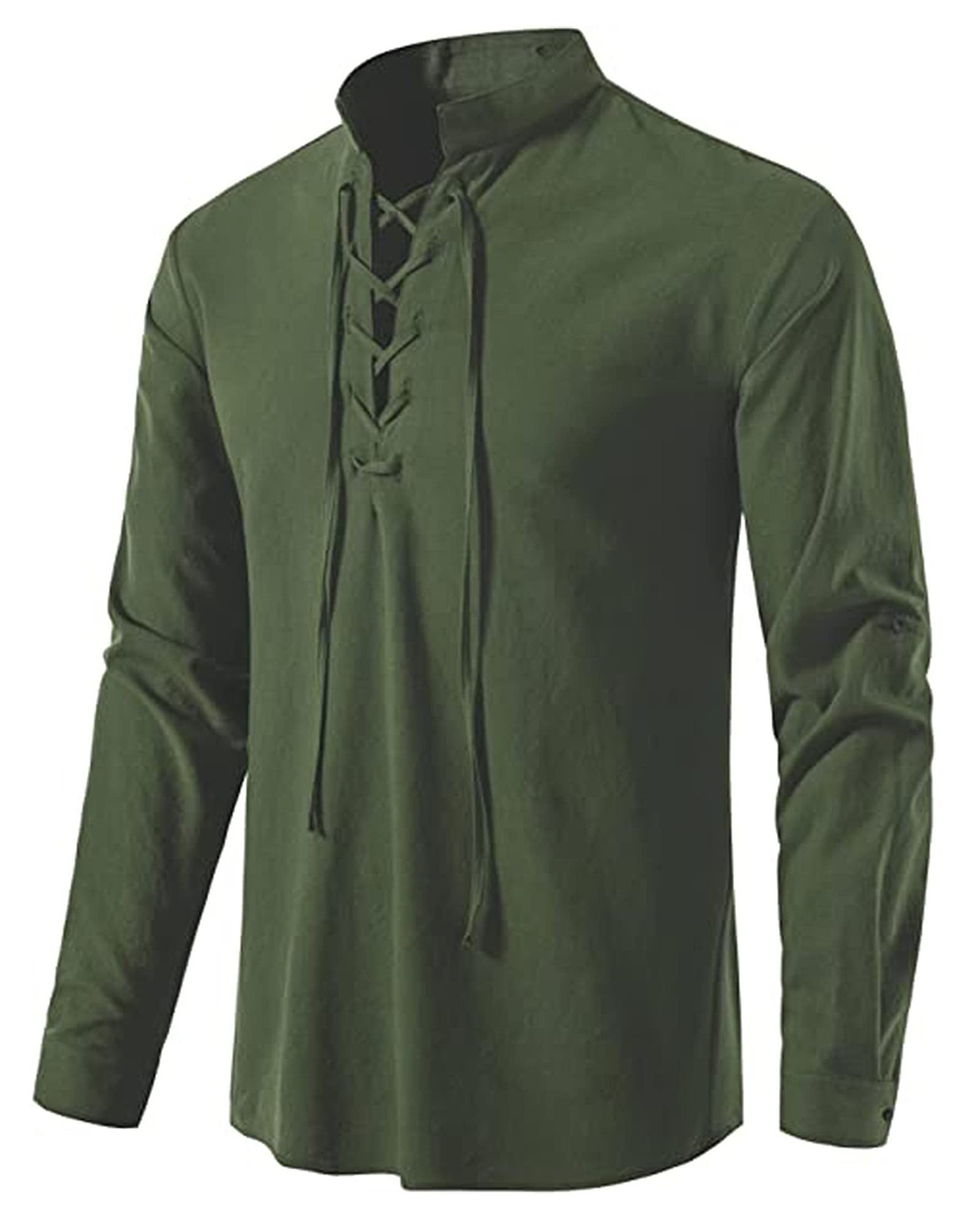 Kemeja Pria Abad Pertengahan B - Mens Linen Shirt Long Sleeve ulasan dan harga