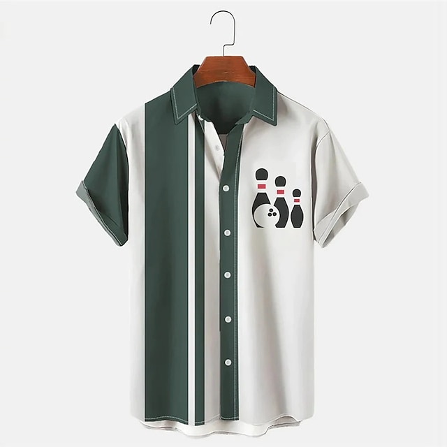 Kemeja Pria Lengan Pendek Berm - Short Sleeve Bowling Shirt Retro ulasan dan harga