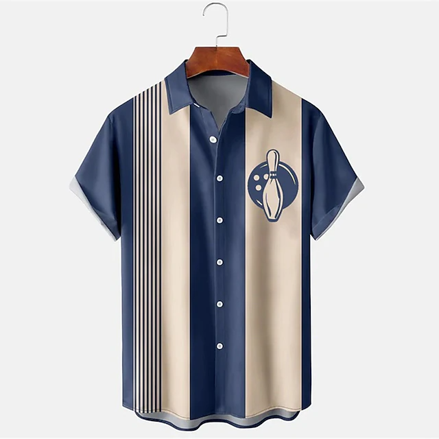 Kemeja Pria Lengan Pendek Berm - Short Sleeve Bowling Shirt Retro ulasan dan harga