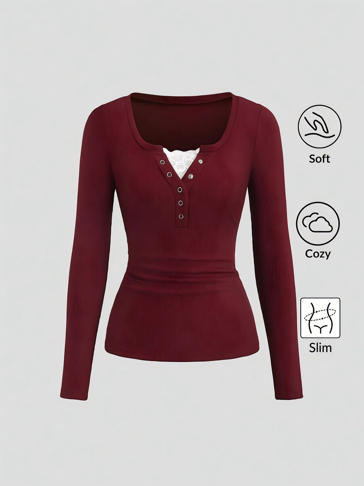 Kaos Wanita Model Henley V-Nec - T-Shirts ulasan dan harga