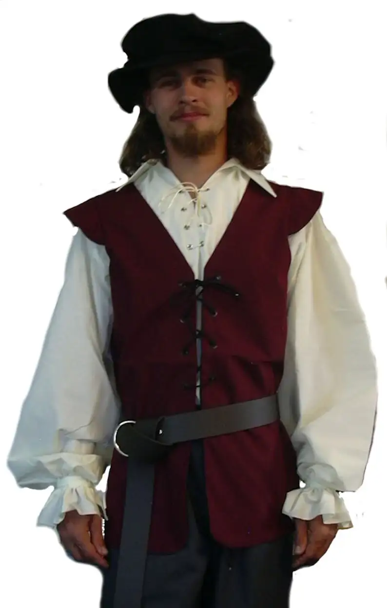 Kemeja Abad Pertengahan Bergay - Medieval Gothic Lace Up Pirate Shirt ulasan dan harga