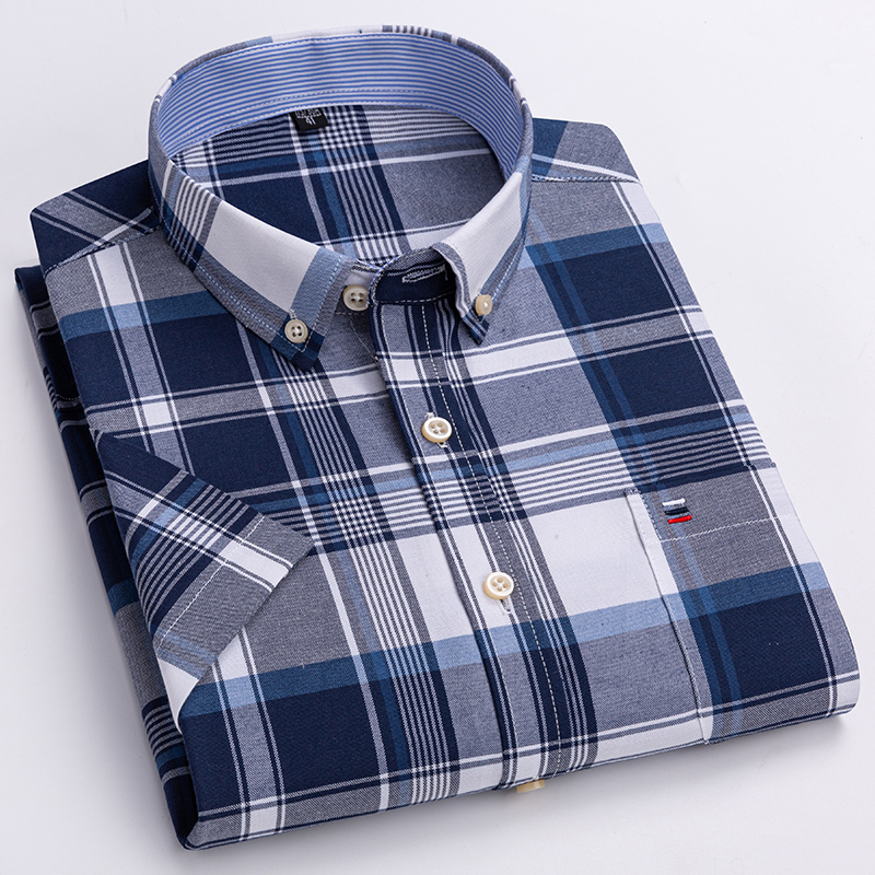 Kemeja Pria Berkualitas Lengan - Oxford Cotton Casual Shirt Business ulasan dan harga