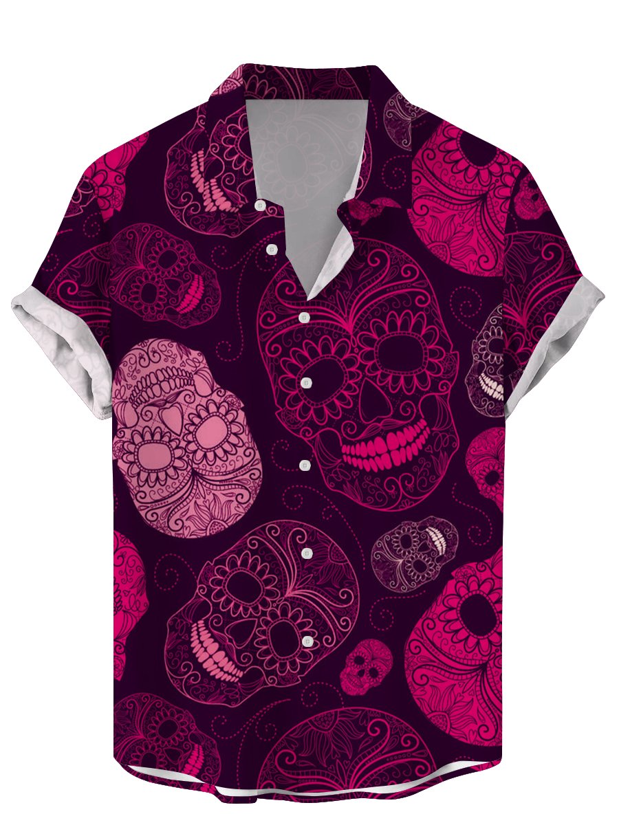 Kaus motif bunga tengkorak Vin - Vintage Hawaiian Floral Shirt ulasan dan harga