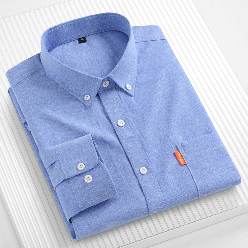 Kemeja Bisnis Pria Katun Murni - Oxford Cotton Casual Shirt Business ulasan dan harga