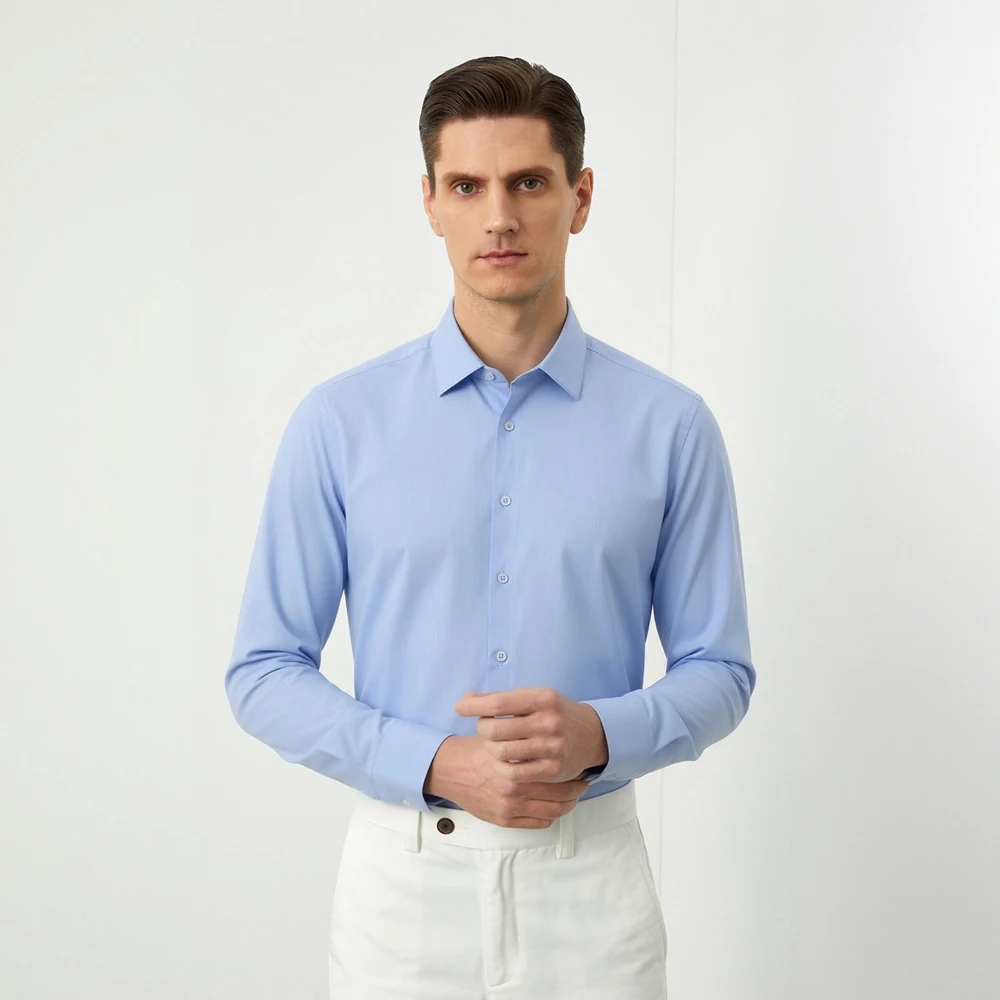 Kemeja Pria Bisnis Kasual Anti - Breathable Bamboo Fiber Shirt Non Iron ulasan dan harga